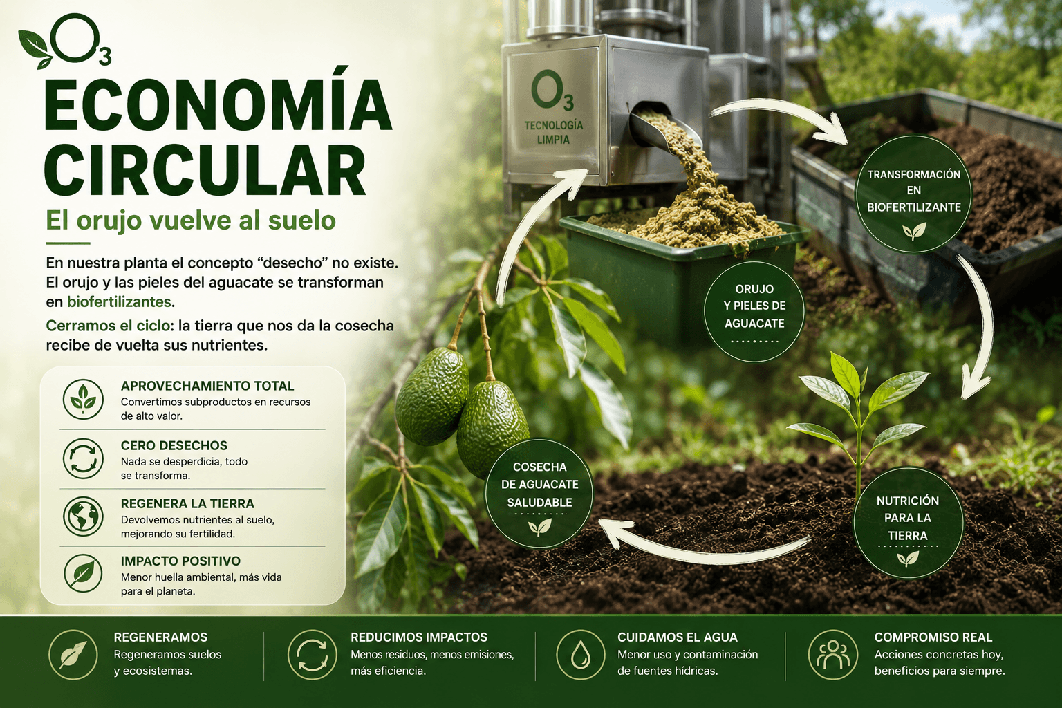 Economía circular — orujo de aguacate