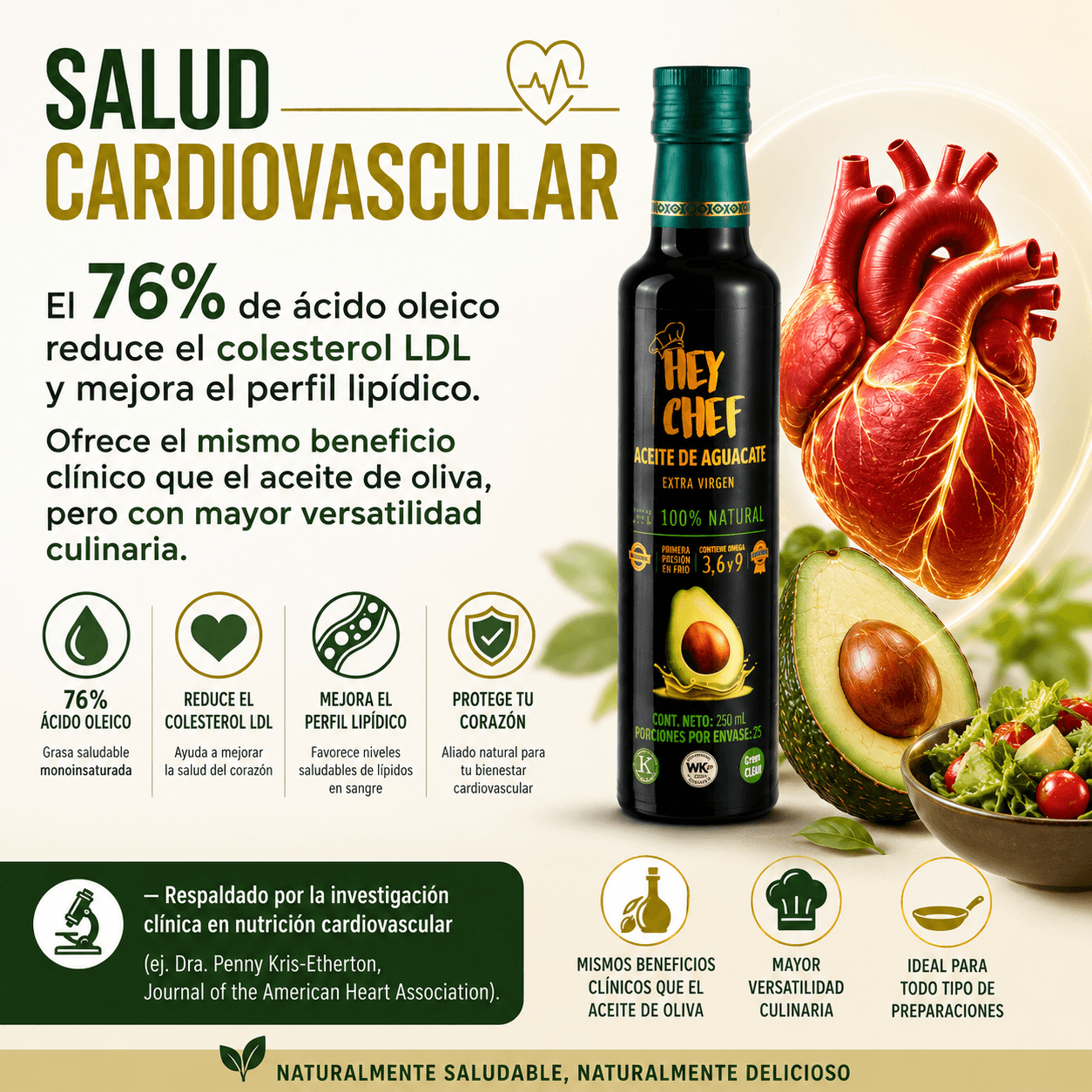 Salud Cardiovascular — aceite de aguacate extra virgen