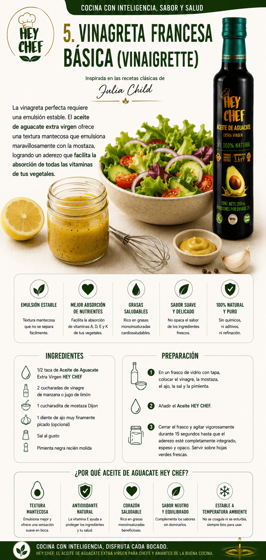 Vinagreta con aceite HEY CHEF